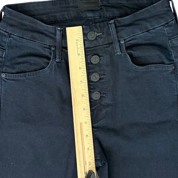 Mother Pixie Ankle Fray Holding Hands Dark Wash Button Fly Skinny Jeans size 24 - Picture 4 of 14